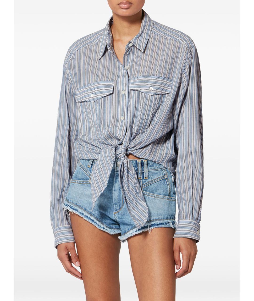 ISABEL MARANT ETOILE Голубая хлопковая рубашка, фото 4