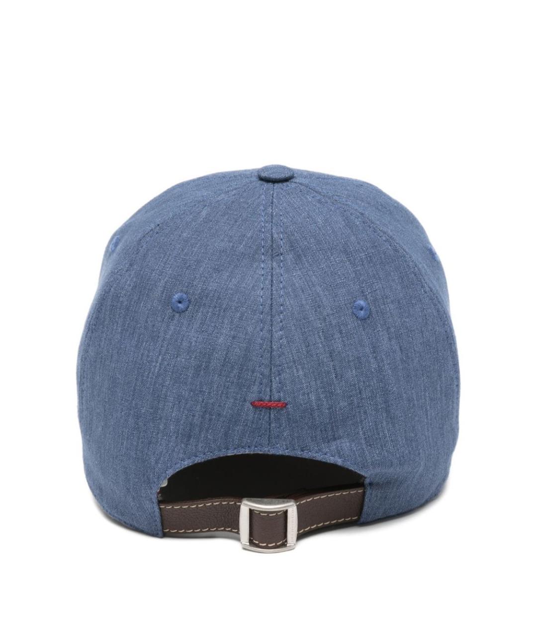 BRUNELLO CUCINELLI Синяя льняная кепка/бейсболка, фото 3