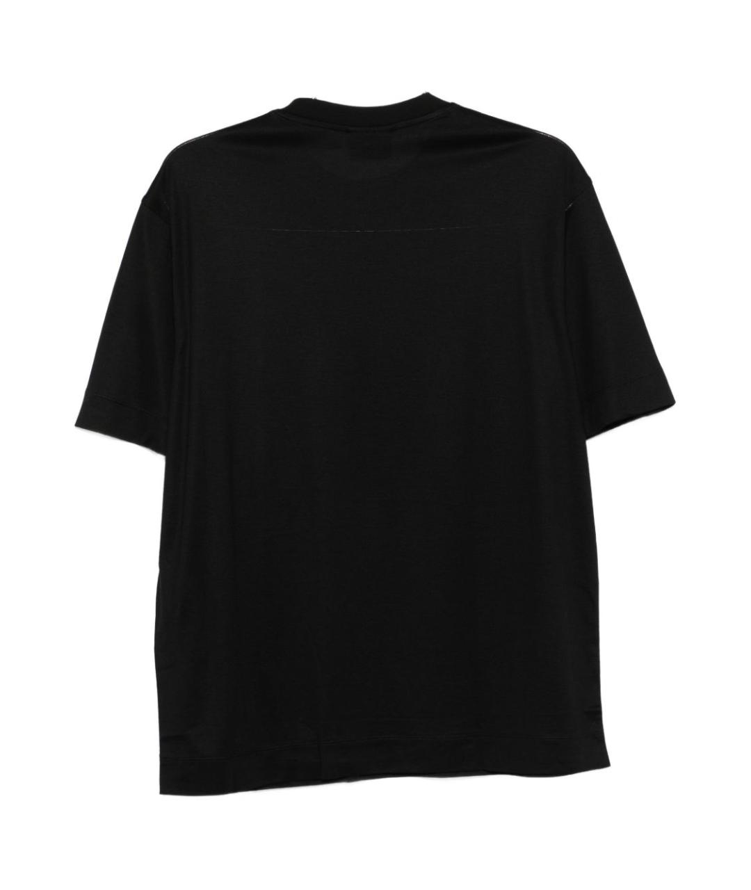 EMPORIO ARMANI Черная хлопковая футболка, фото 2