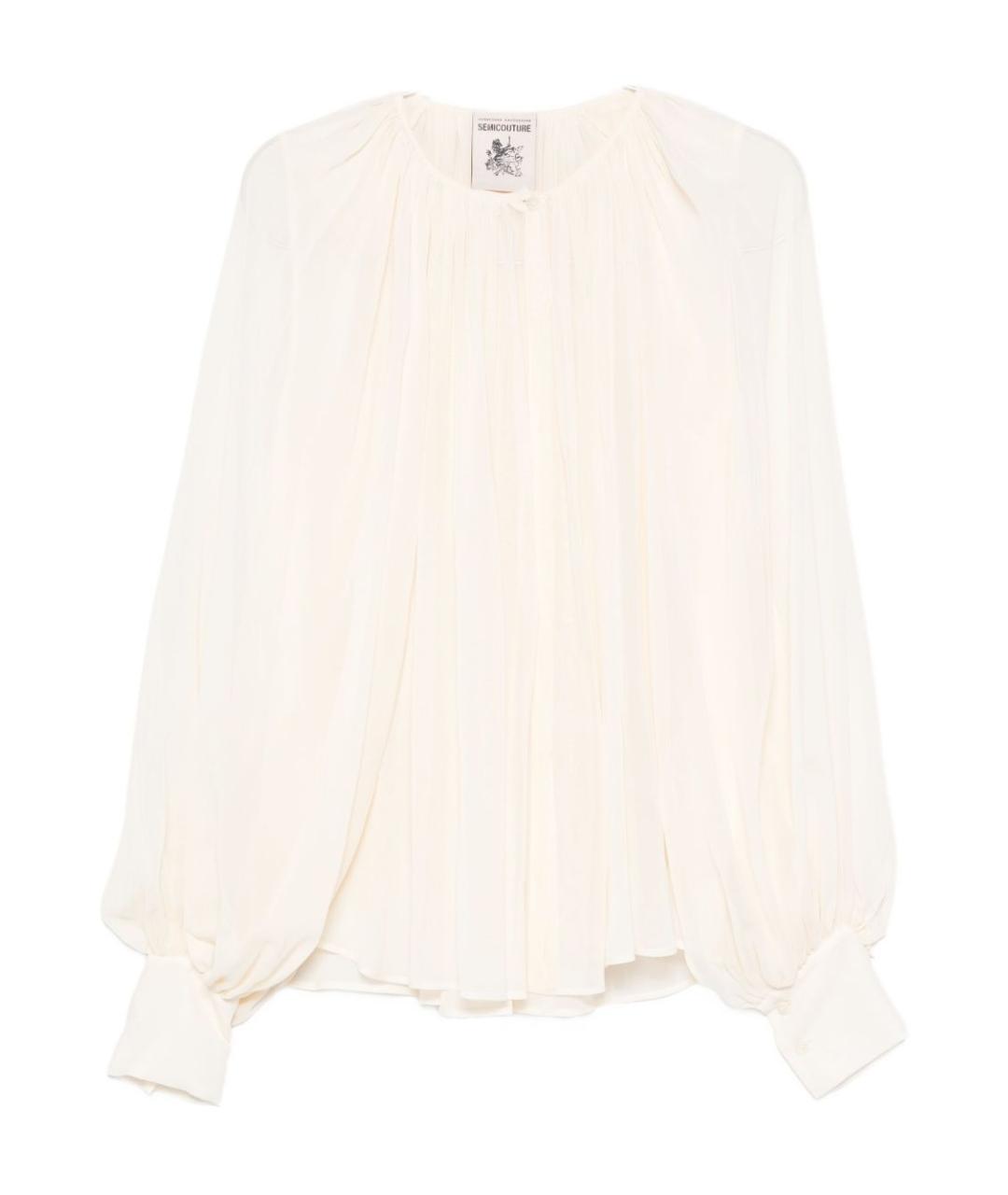 SEMICOUTURE Бежевая шелковая блузы, фото 1