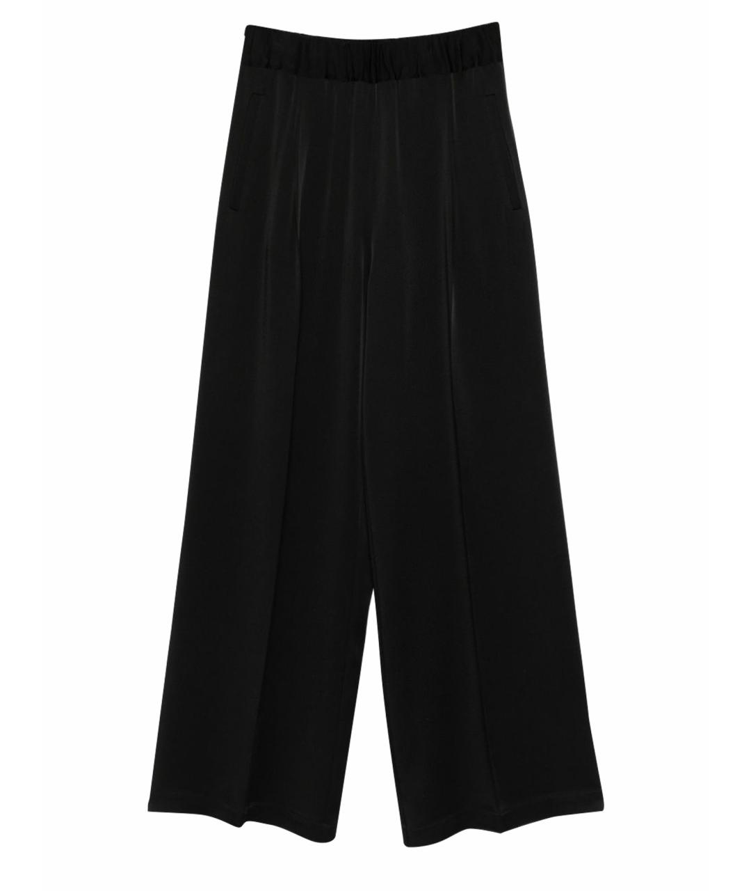 SEMICOUTURE Черные вискозные прямые брюки, фото 1