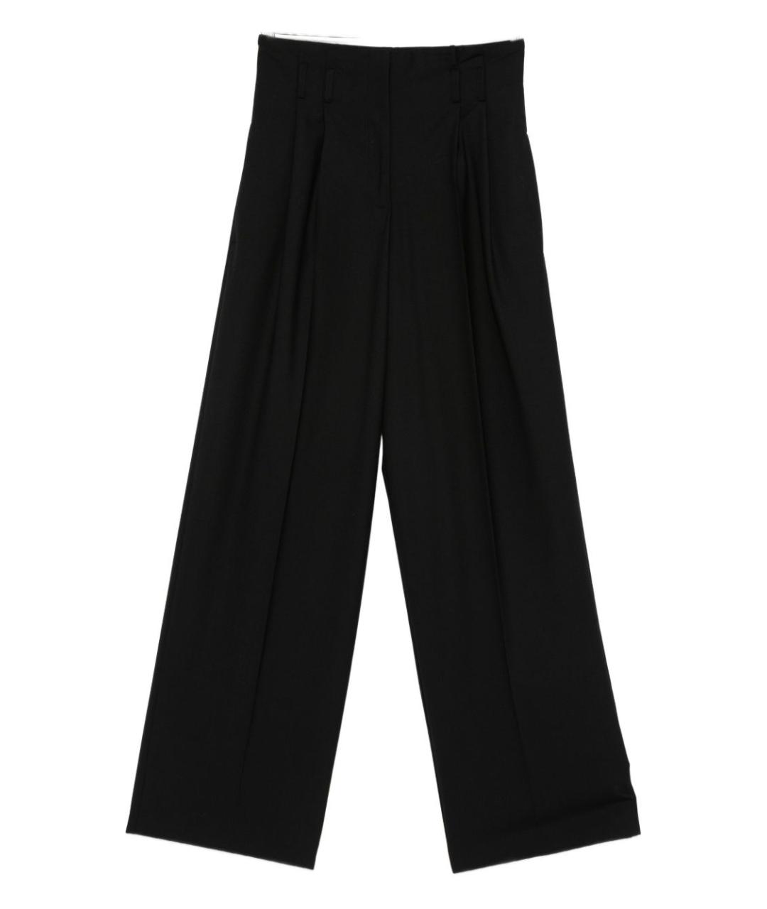 SEMICOUTURE Черные шерстяные прямые брюки, фото 1