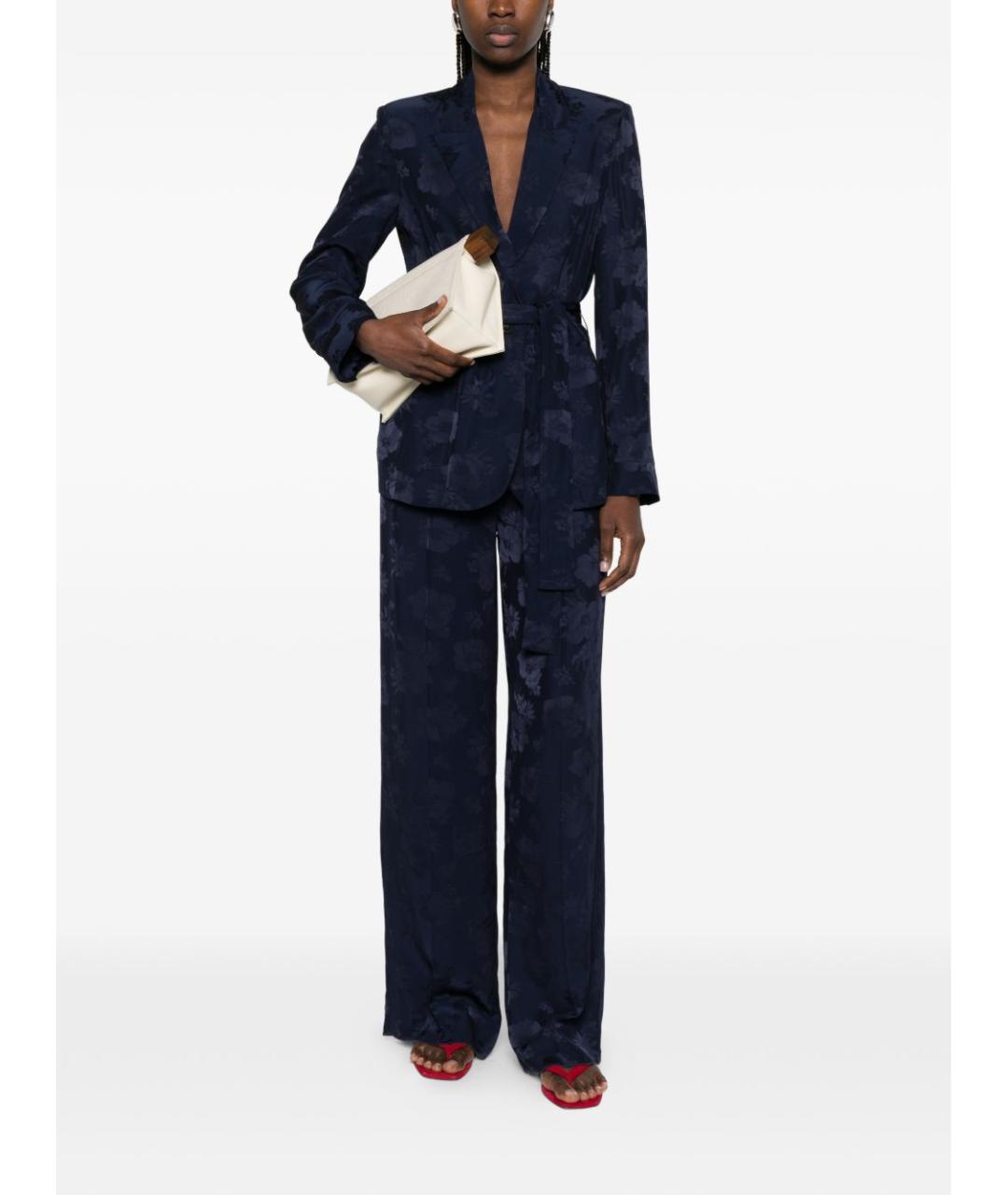 FORTE FORTE Синий полиэстеровый жакет/пиджак, фото 3