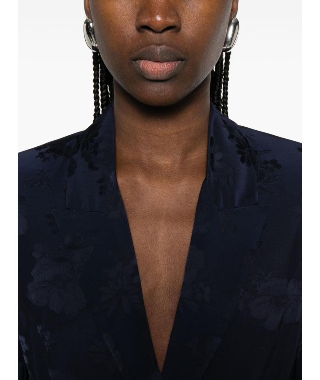 FORTE FORTE Синий полиэстеровый жакет/пиджак, фото 2