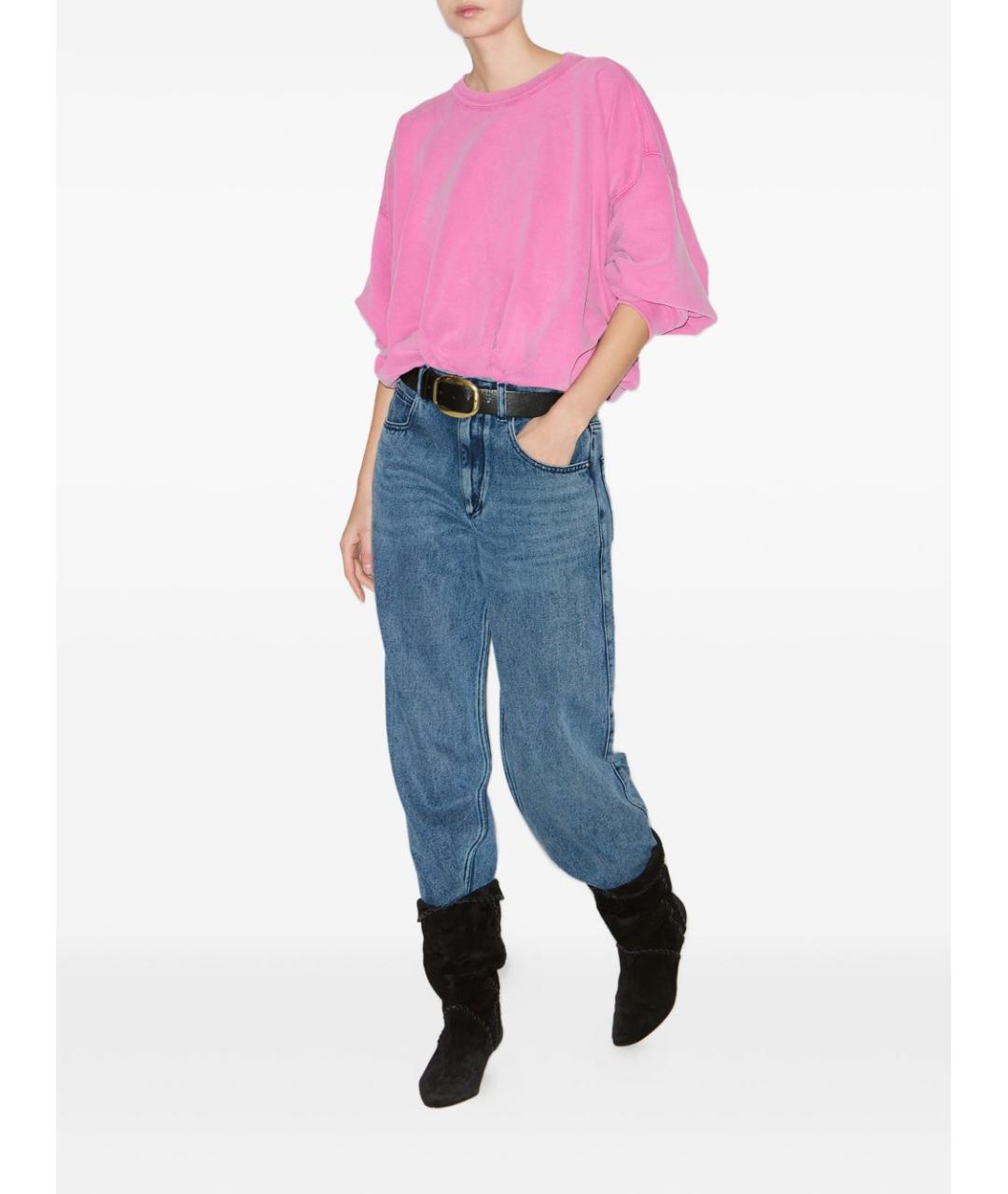 ISABEL MARANT Голубые хлопковые прямые джинсы, фото 3