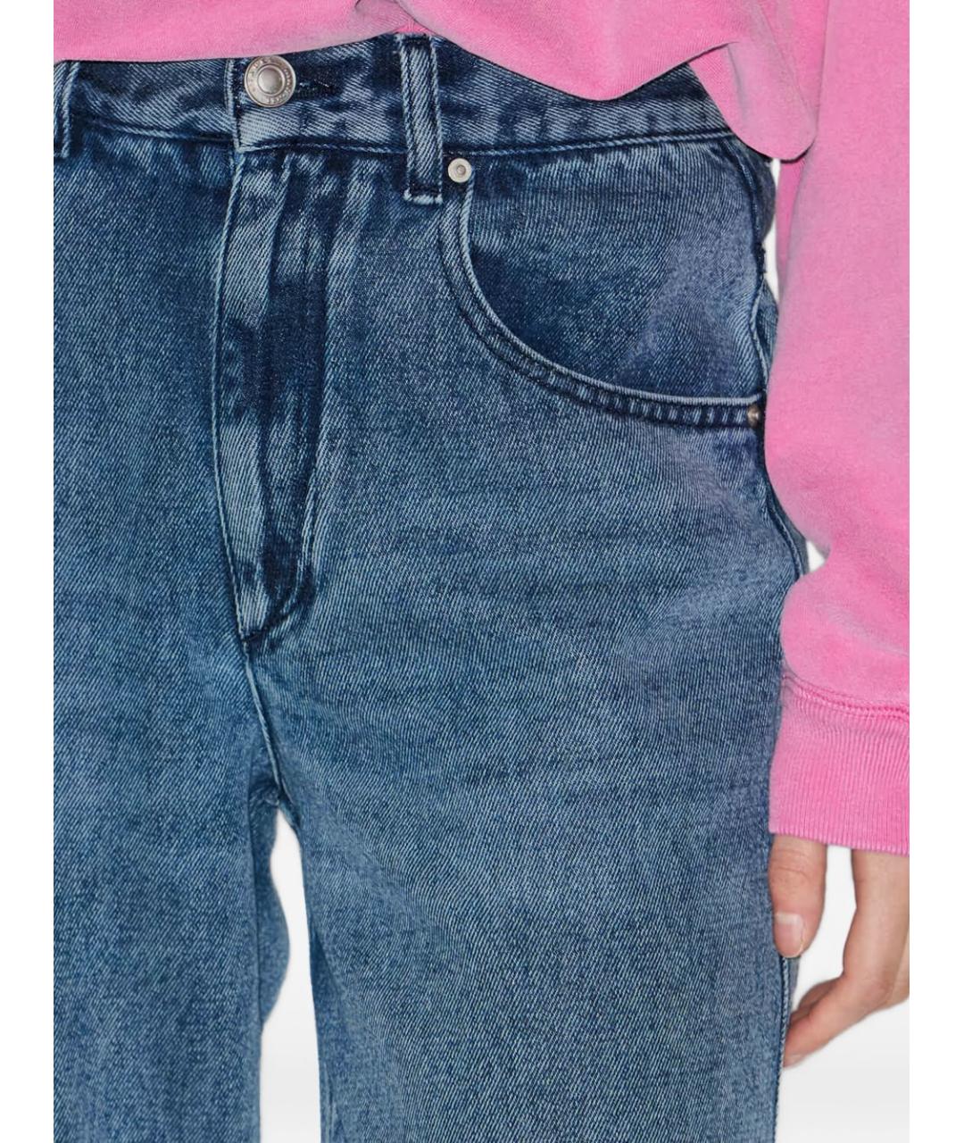 ISABEL MARANT Голубые хлопковые прямые джинсы, фото 2