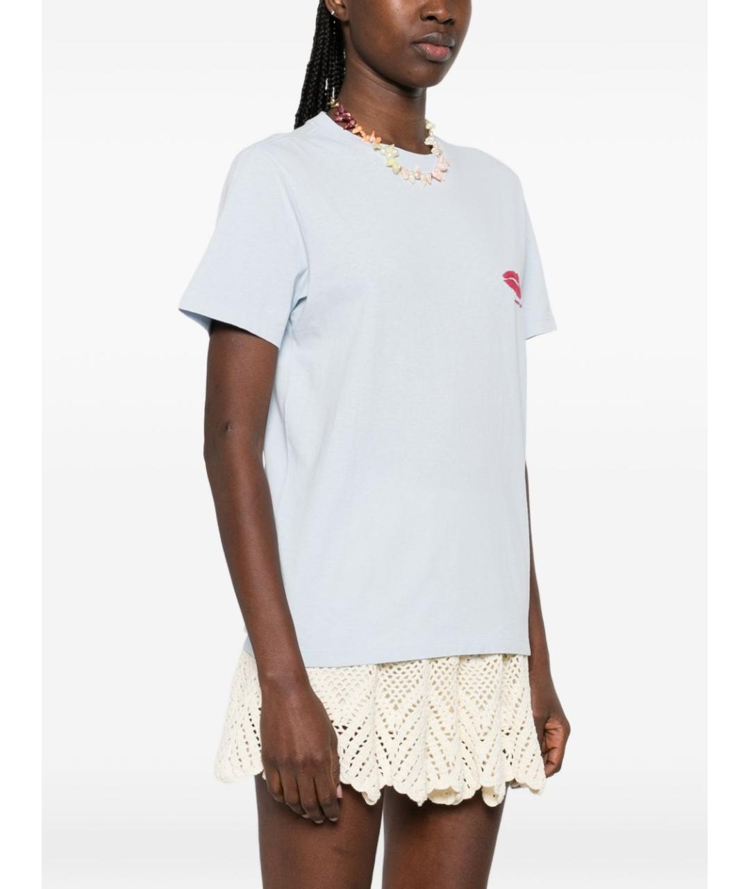 ISABEL MARANT ETOILE Голубая хлопковая футболка, фото 2