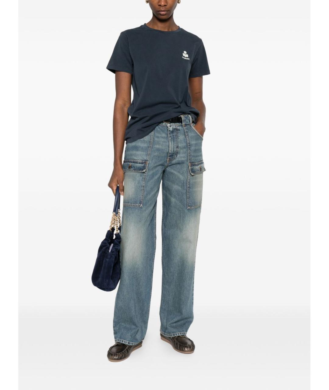 ISABEL MARANT ETOILE Синяя хлопковая футболка, фото 2