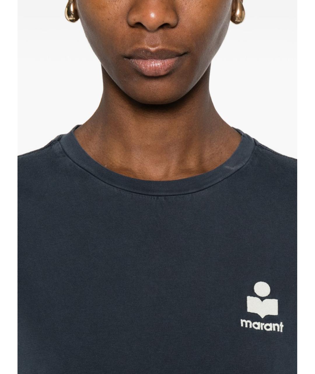 ISABEL MARANT ETOILE Синяя хлопковая футболка, фото 4