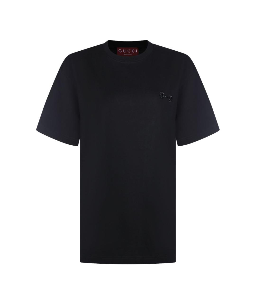 GUCCI Черная хлопковая футболка, фото 1