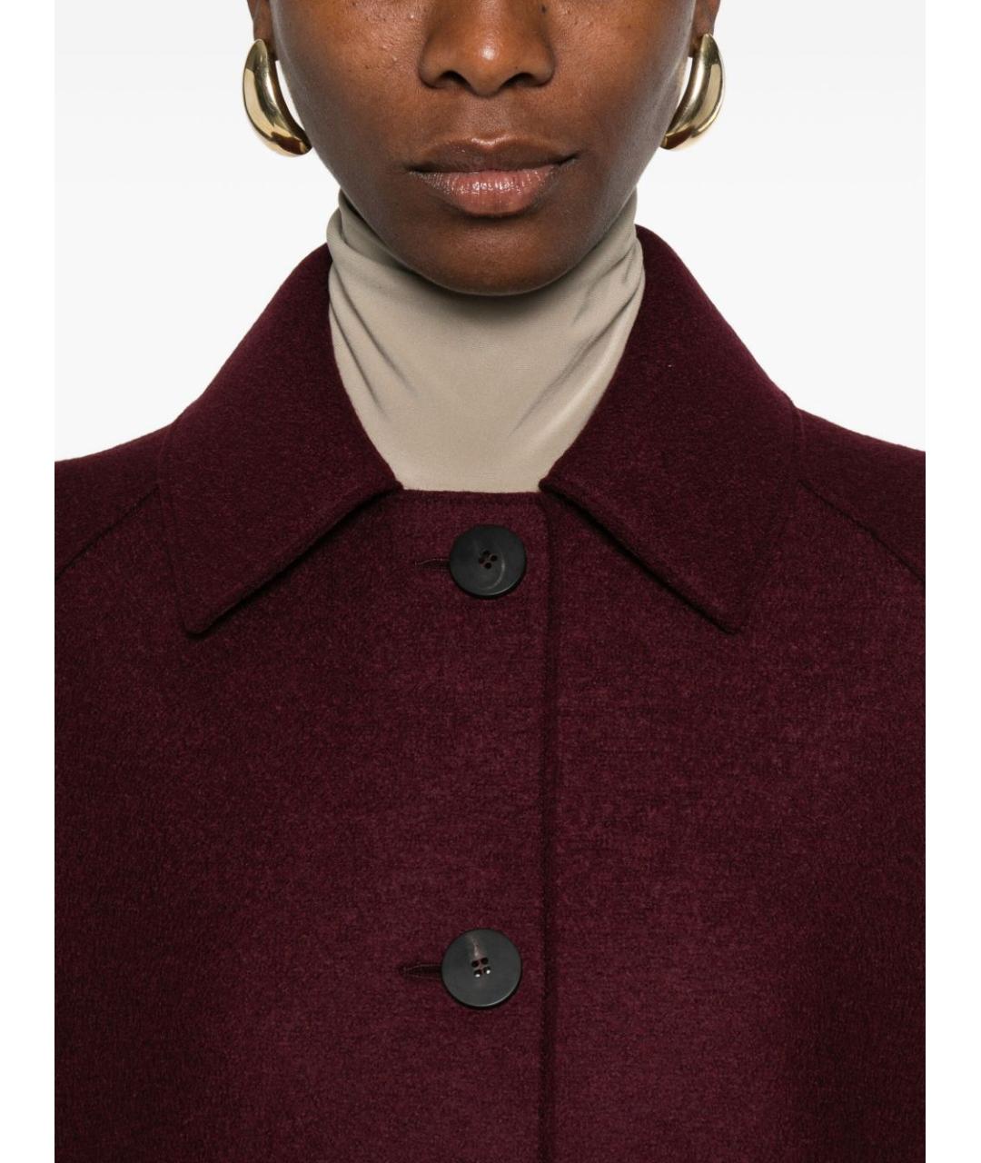 HARRIS WHARF LONDON Бордовое шерстяное пальто, фото 2