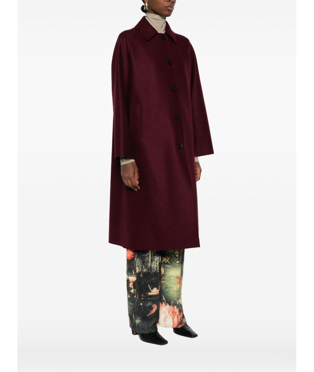 HARRIS WHARF LONDON Бордовое шерстяное пальто, фото 5