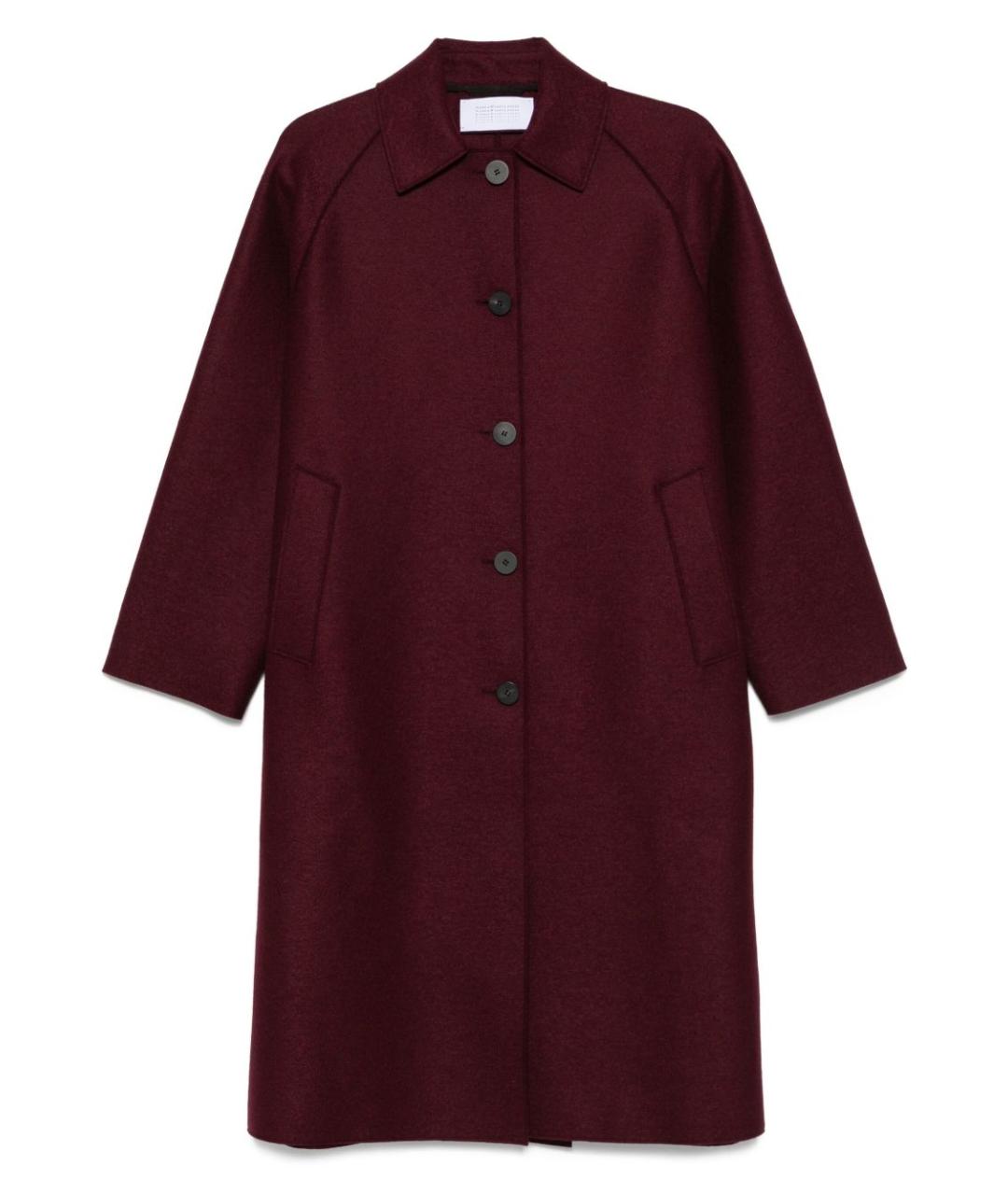 HARRIS WHARF LONDON Бордовое шерстяное пальто, фото 1