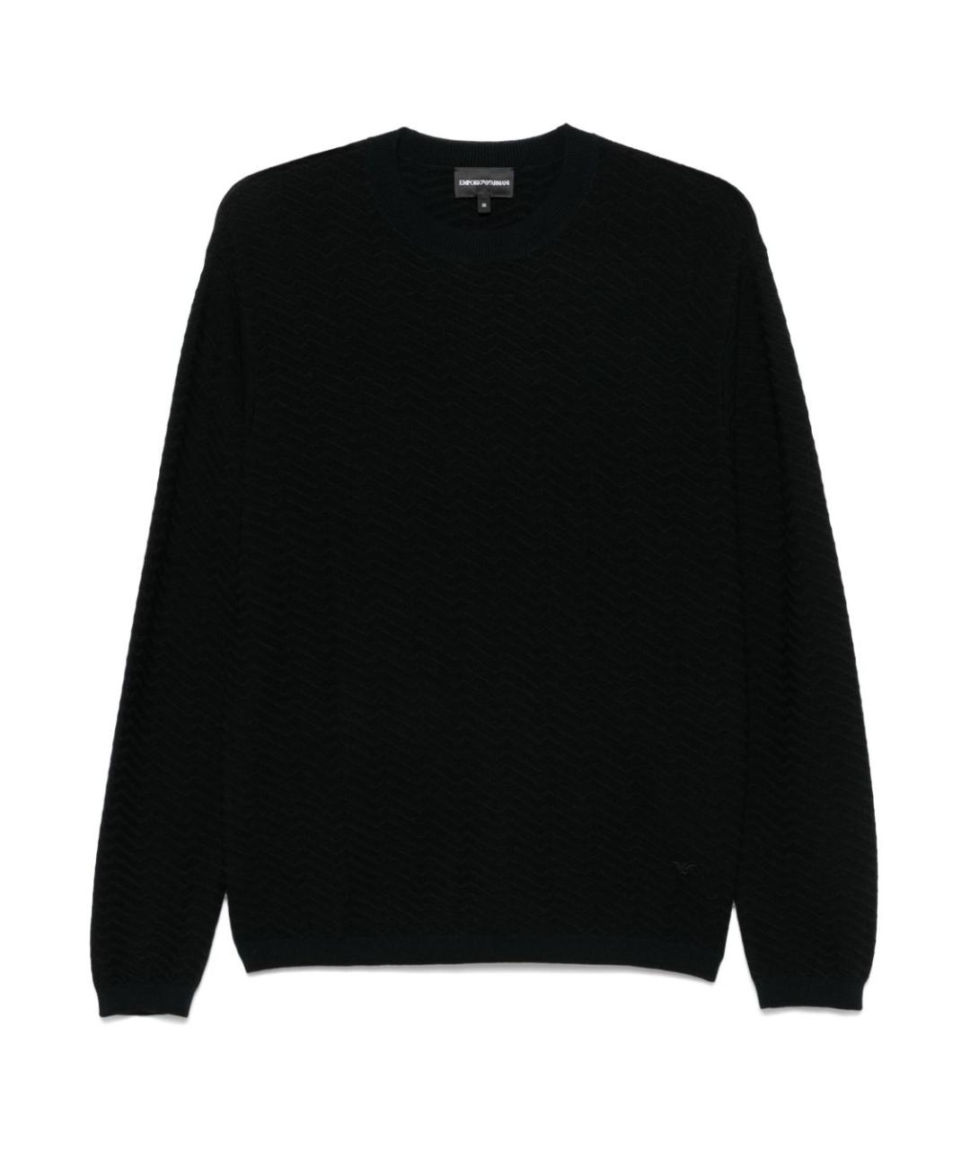 EMPORIO ARMANI Темно-синий шерстяной джемпер / свитер, фото 1