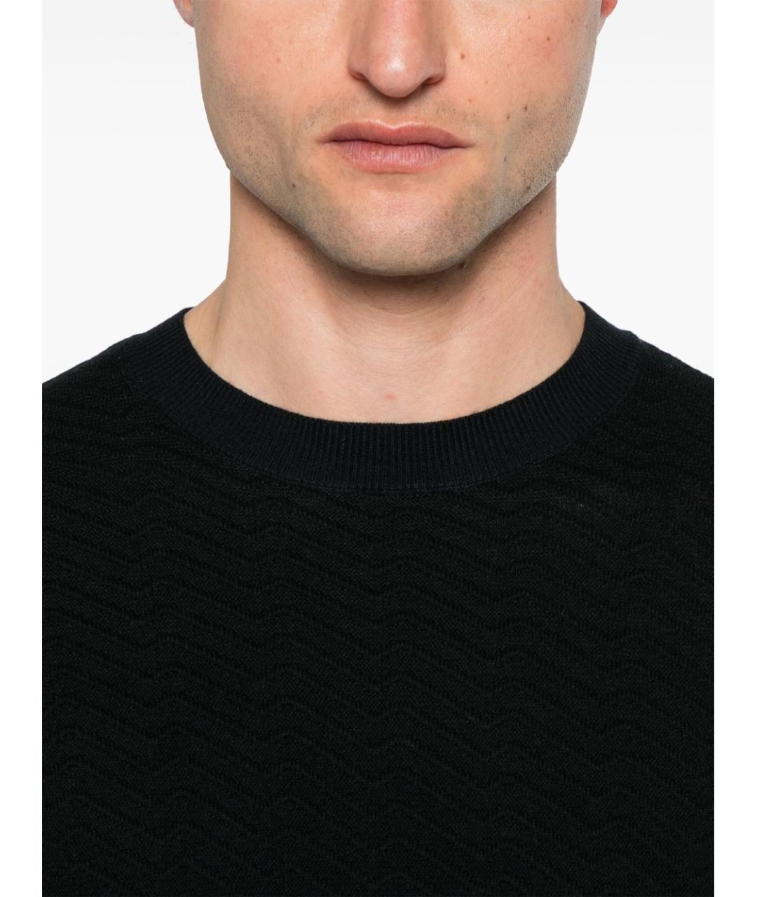 EMPORIO ARMANI Темно-синий шерстяной джемпер / свитер, фото 3