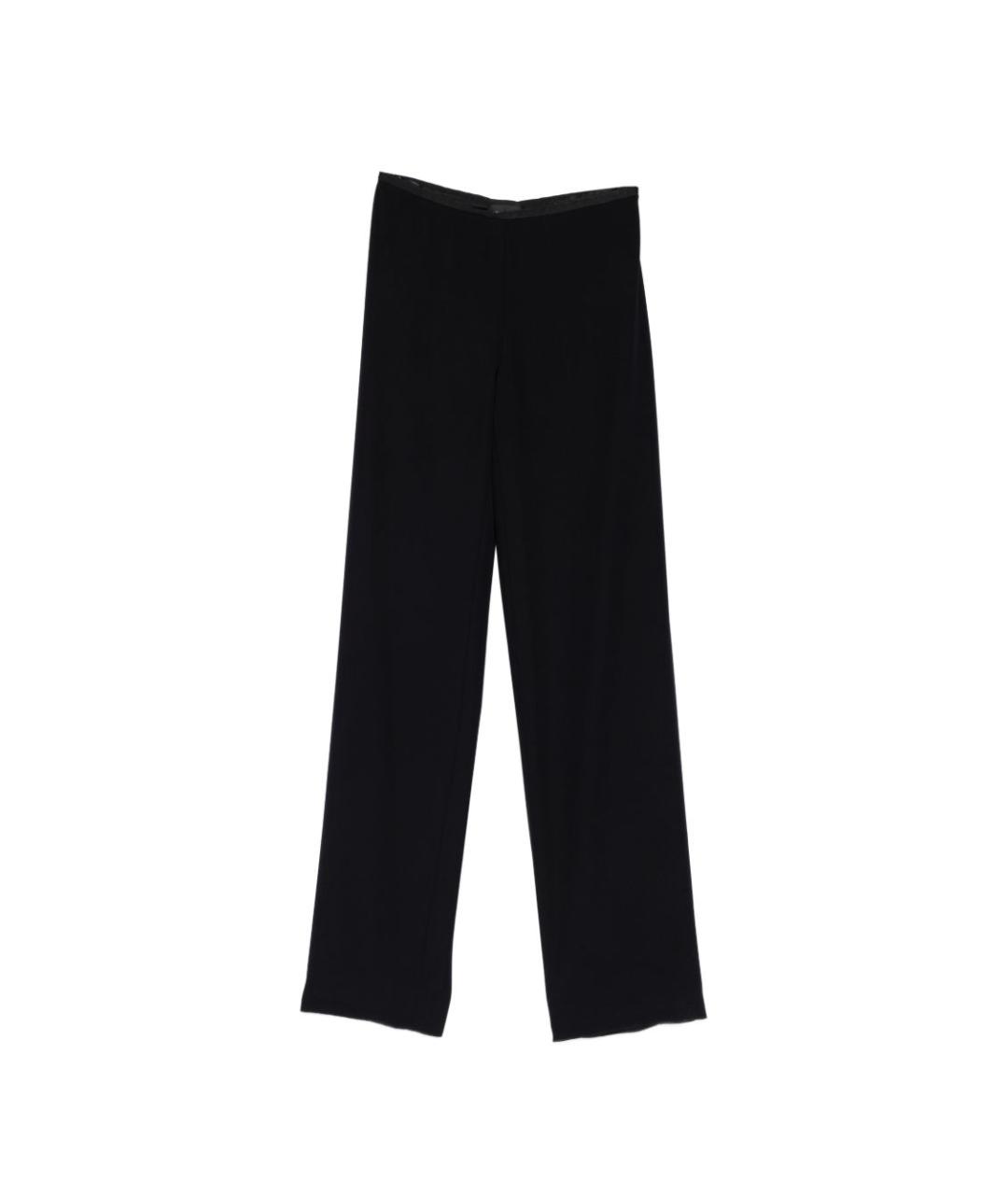 EMPORIO ARMANI Синие полиэстеровые прямые брюки, фото 1