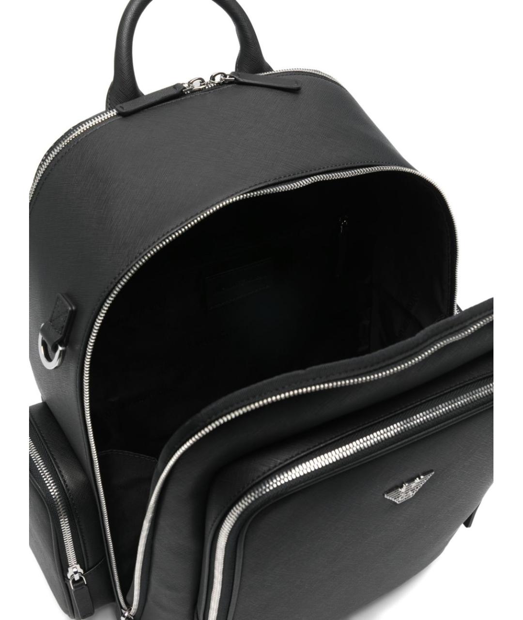 EMPORIO ARMANI Черный рюкзак из искусственной кожи, фото 4
