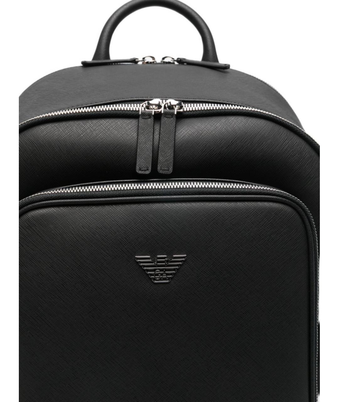 EMPORIO ARMANI Черный рюкзак из искусственной кожи, фото 5