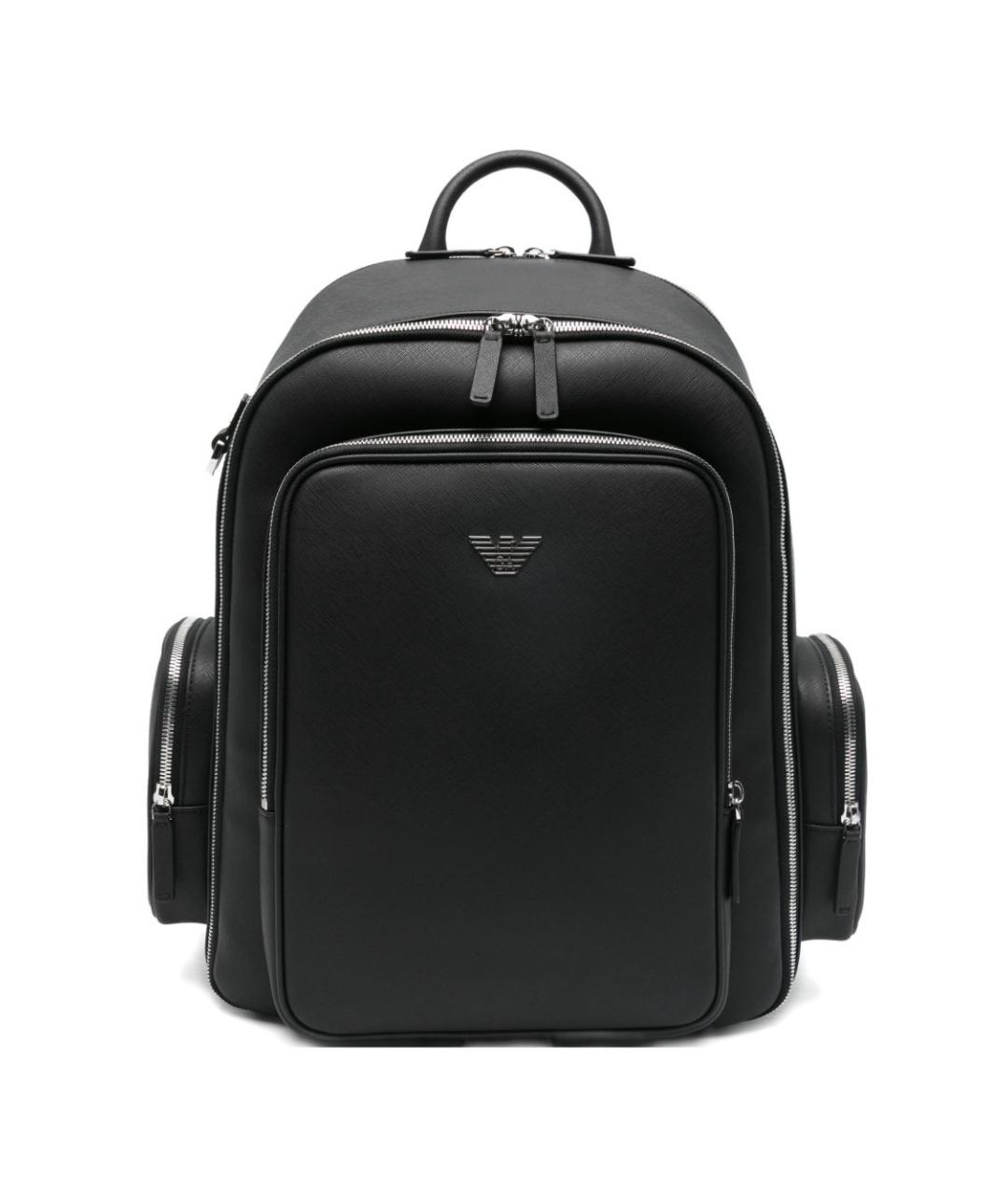 EMPORIO ARMANI Черный рюкзак из искусственной кожи, фото 1