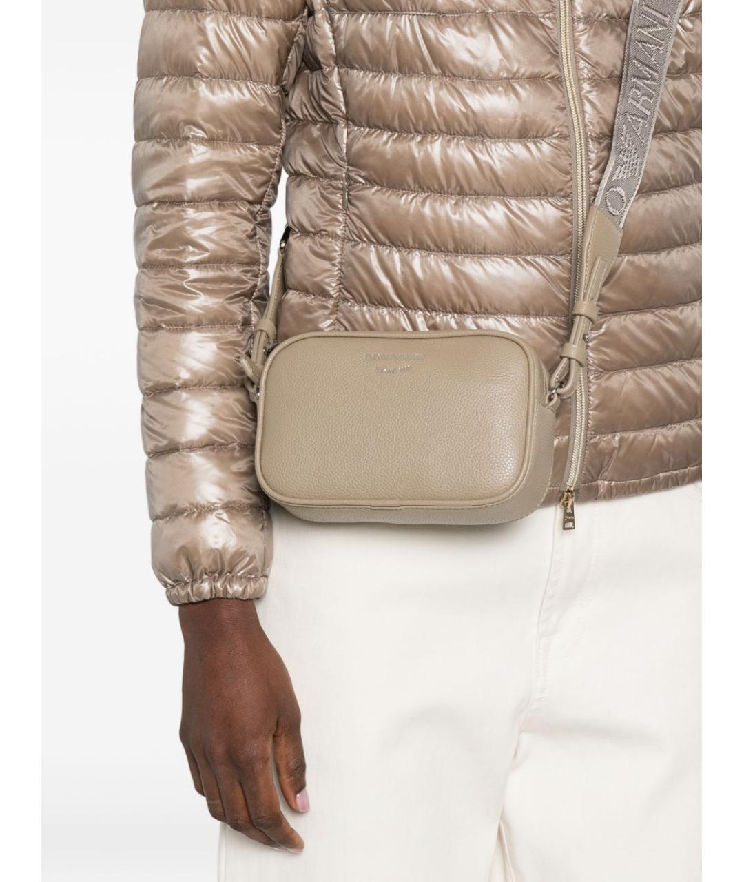 EMPORIO ARMANI Серая сумка через плечо из искусственной кожи, фото 2