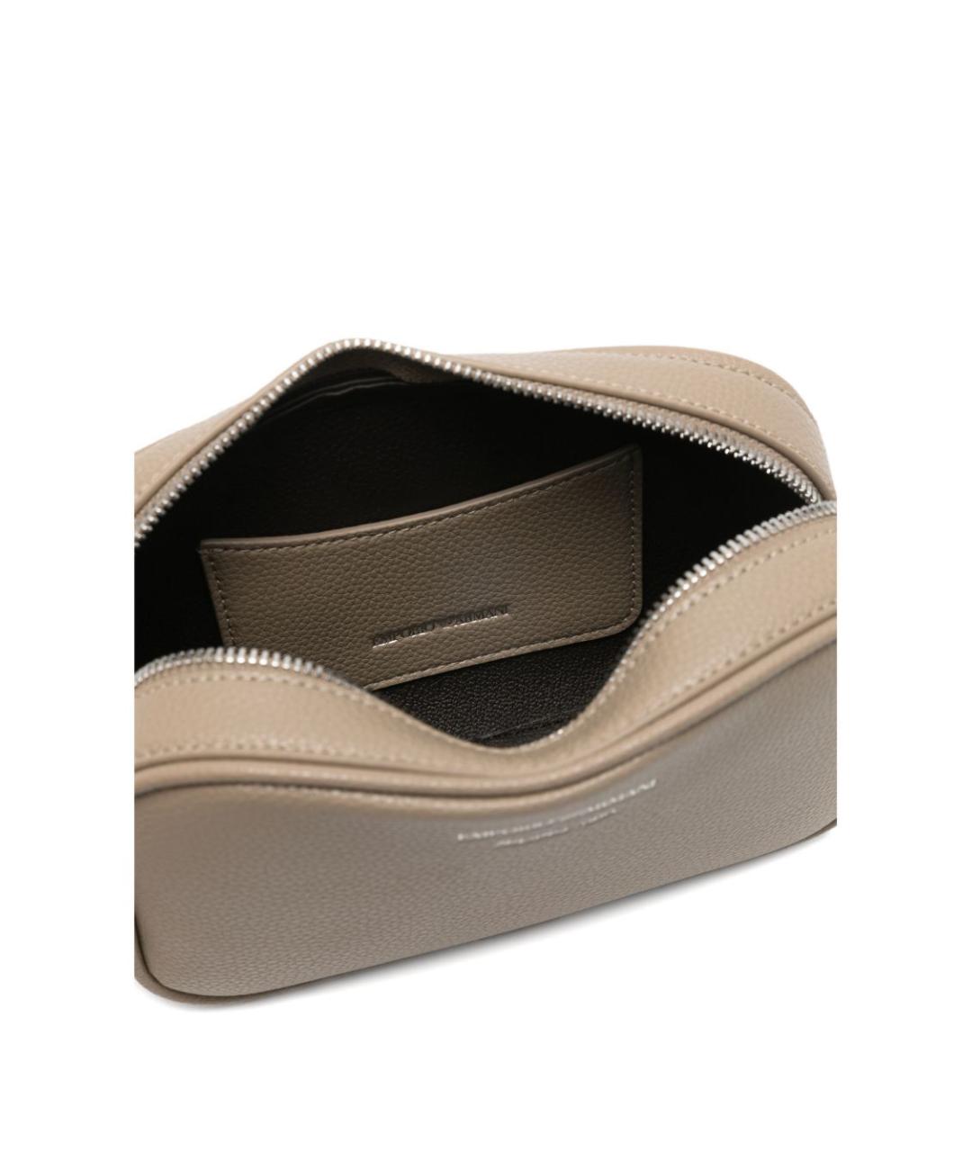 EMPORIO ARMANI Серая сумка через плечо из искусственной кожи, фото 5