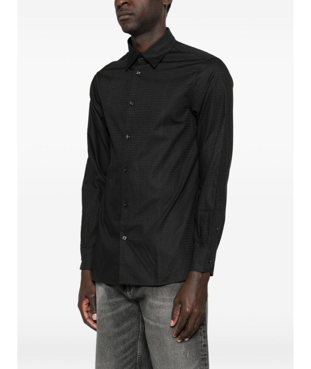 EMPORIO ARMANI Черная хлопковая кэжуал рубашка, фото 2