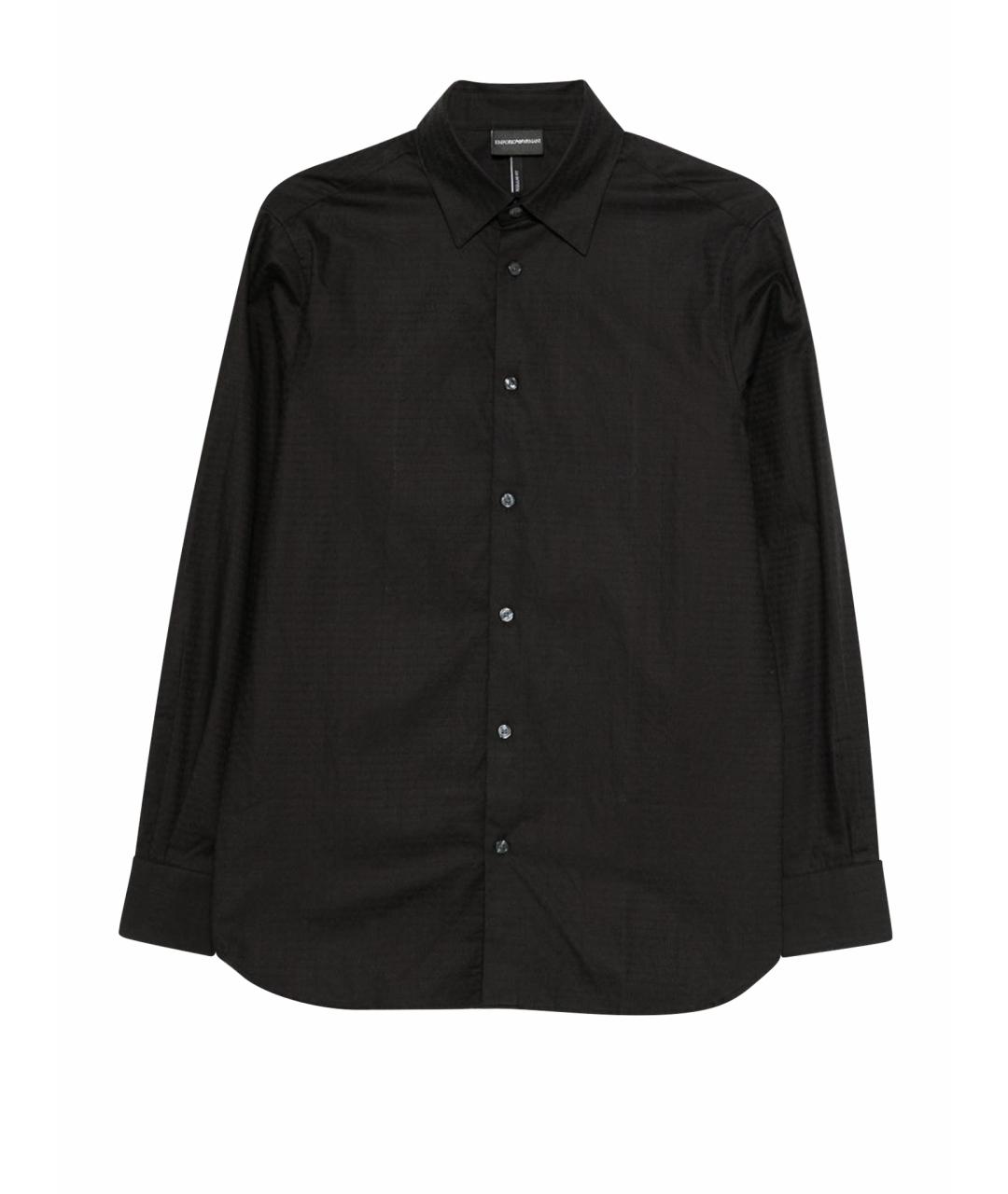 EMPORIO ARMANI Черная хлопковая кэжуал рубашка, фото 1