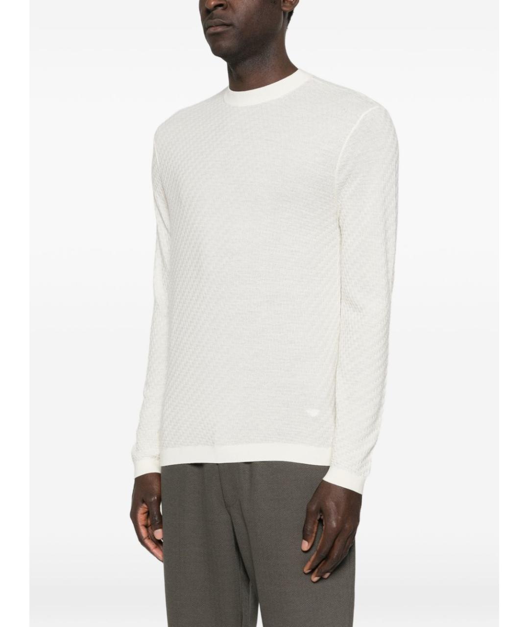 EMPORIO ARMANI Белый шерстяной джемпер / свитер, фото 4
