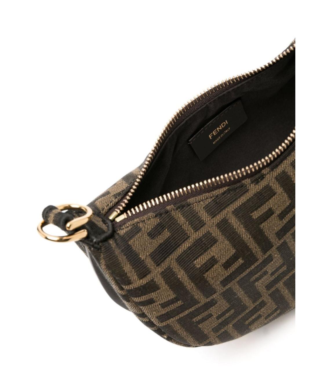 FENDI Коричневая тканевая сумка через плечо, фото 4