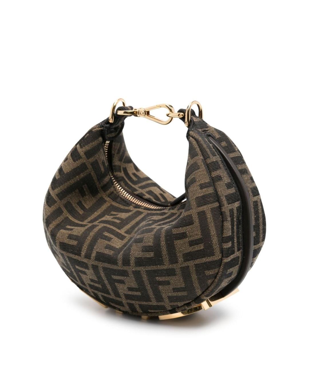 FENDI Коричневая тканевая сумка через плечо, фото 2