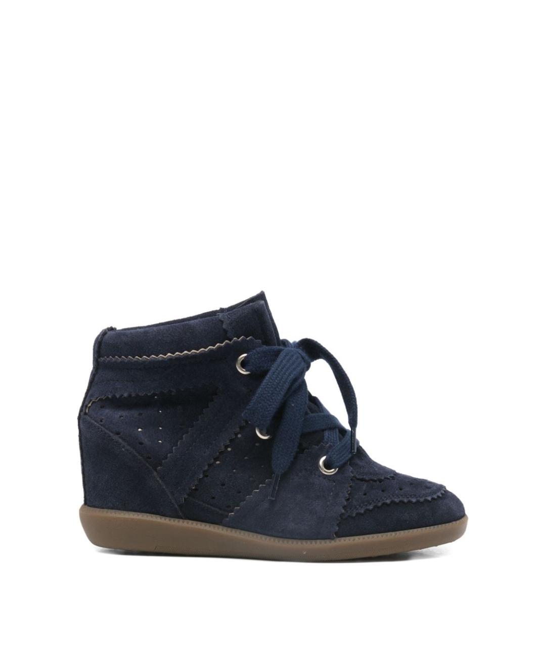 ISABEL MARANT Синие замшевые кроссовки, фото 1