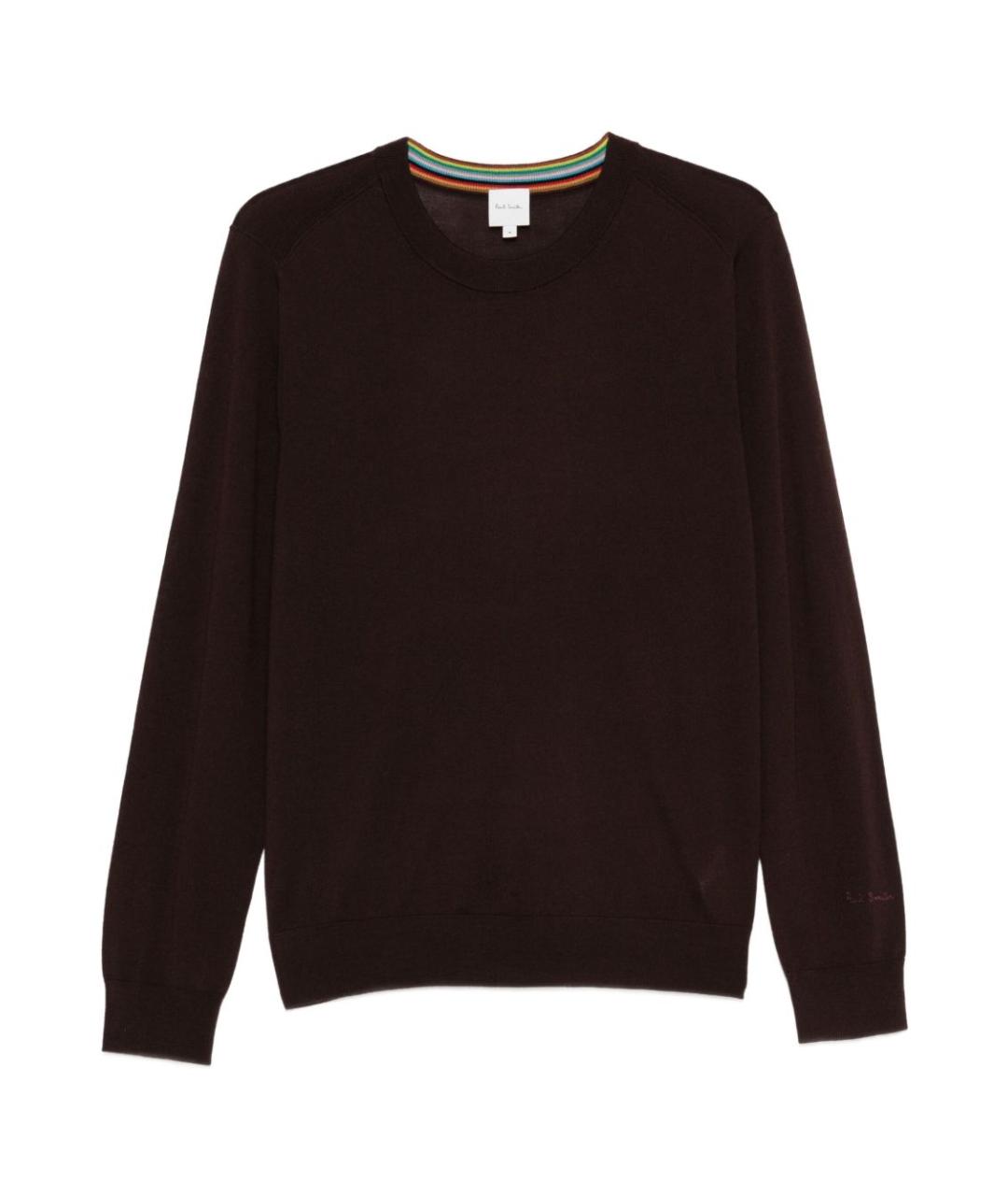 PAUL SMITH Коричневый шерстяной джемпер / свитер, фото 1