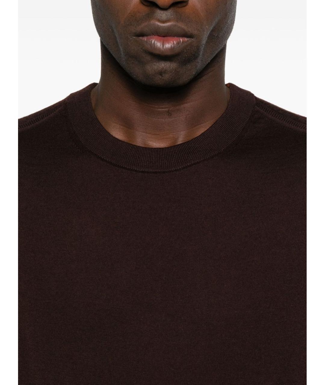 PAUL SMITH Коричневый шерстяной джемпер / свитер, фото 4