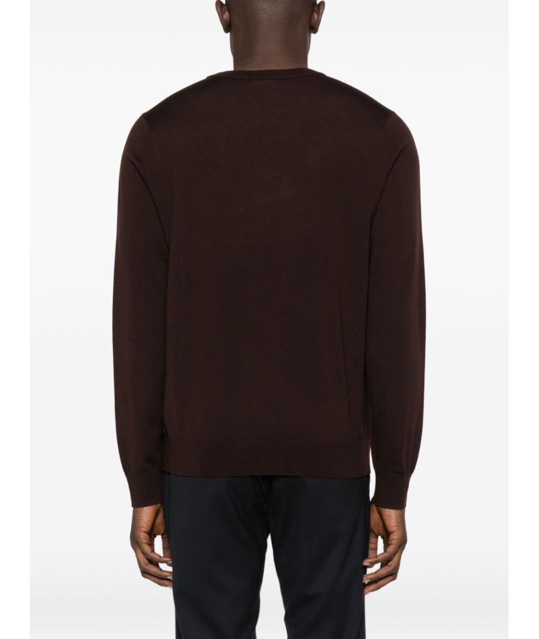 PAUL SMITH Коричневый шерстяной джемпер / свитер, фото 3