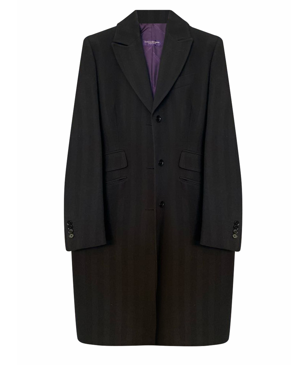 PATRICK HELLMANN Черное шерстяное пальто, фото 1