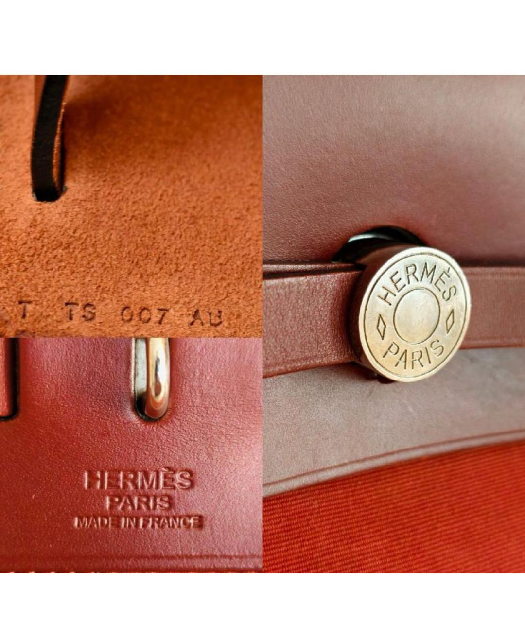 HERMES Бордовая тканевая сумка через плечо, фото 4