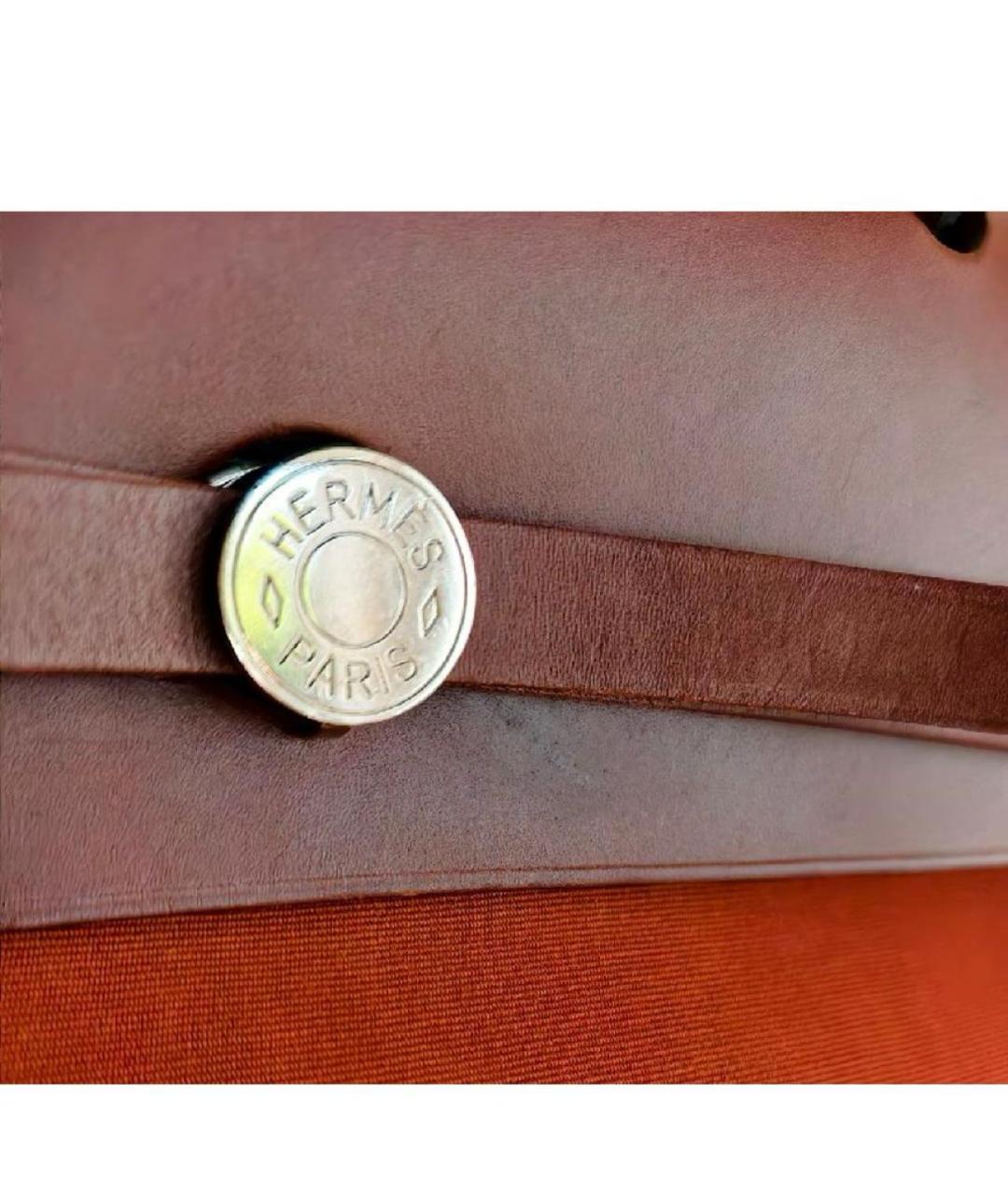 HERMES Бордовая тканевая сумка через плечо, фото 5