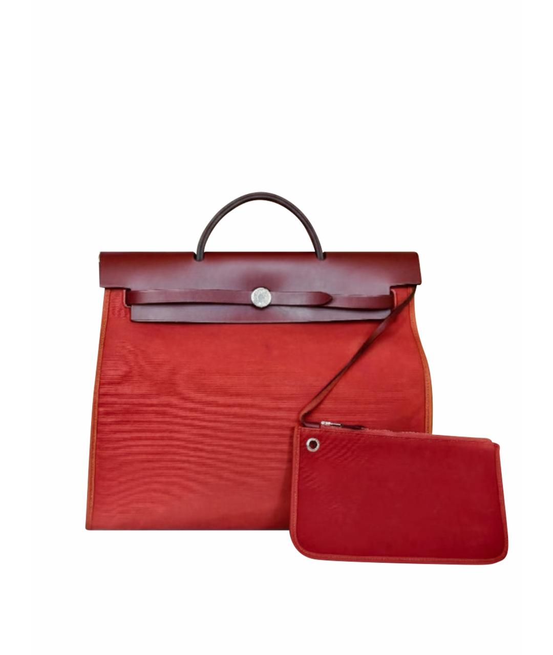 HERMES Бордовая тканевая сумка через плечо, фото 1