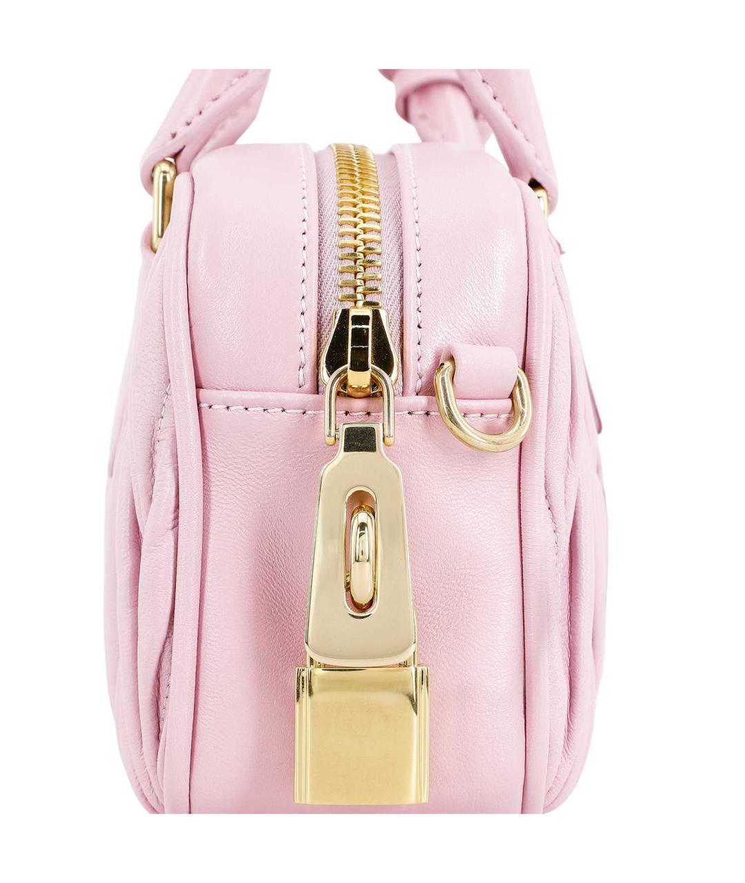 MIU MIU Розовая кожаная сумка с короткими ручками, фото 9