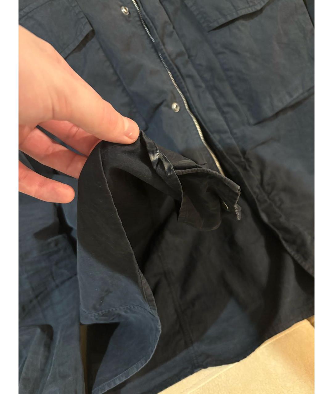 STONE ISLAND Темно-синяя хлопковая кэжуал рубашка, фото 4