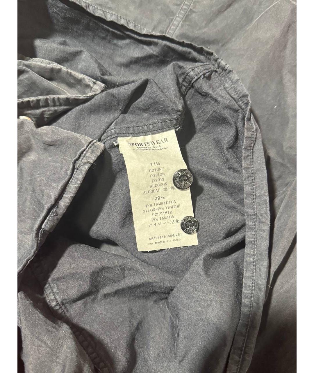 STONE ISLAND Темно-синяя хлопковая кэжуал рубашка, фото 3