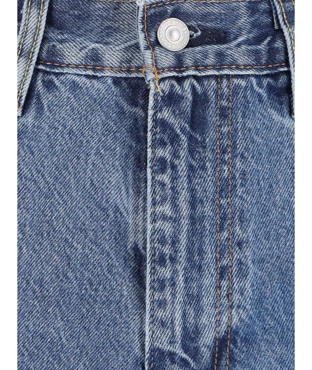 LEVI'S Синие хлопковые прямые джинсы, фото 5