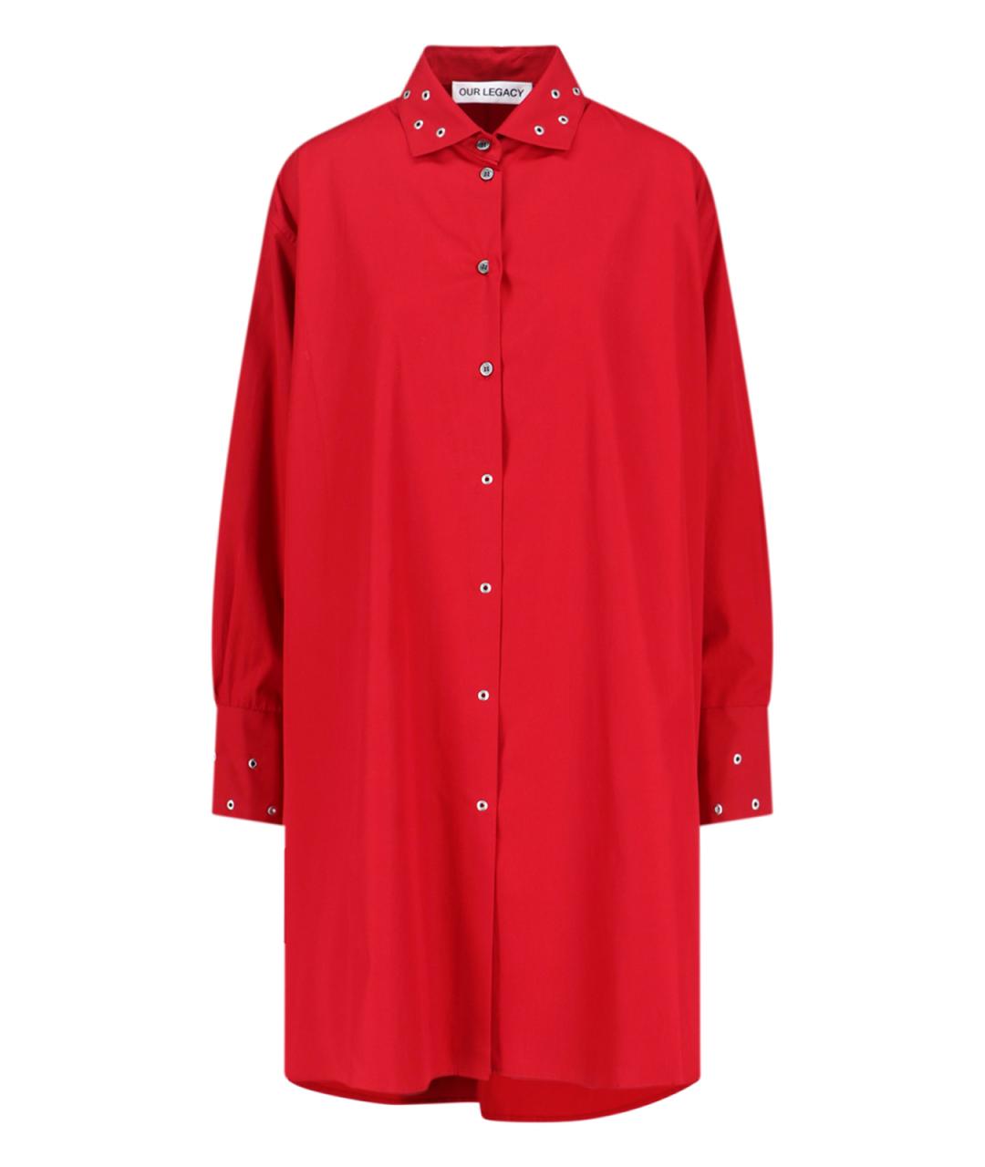 OUR LEGACY Красное хлопковое платье, фото 1
