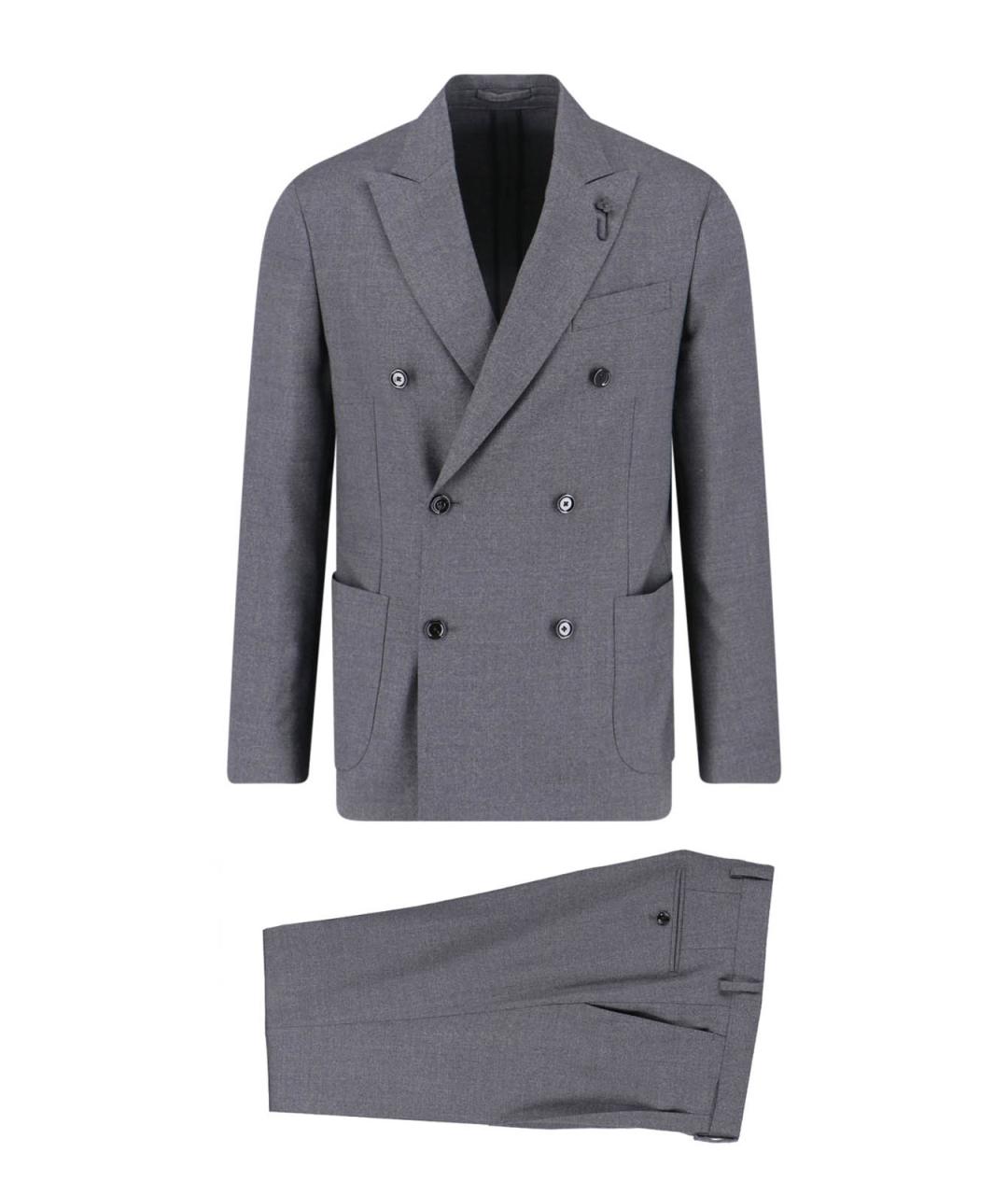 LARDINI Серый классический костюм, фото 1