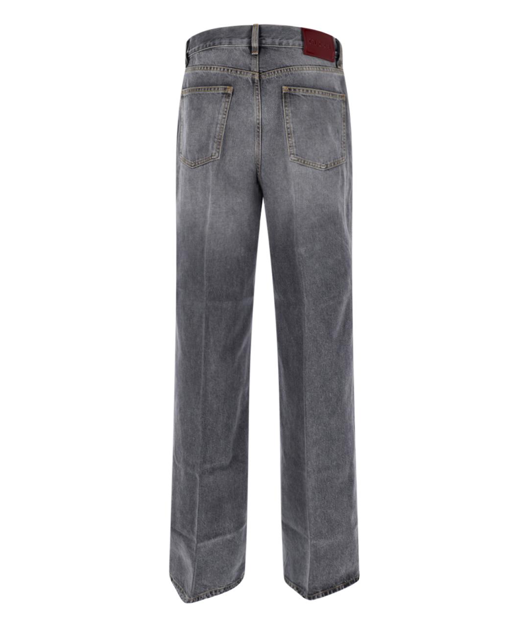 GUCCI Серые хлопковые прямые джинсы, фото 2