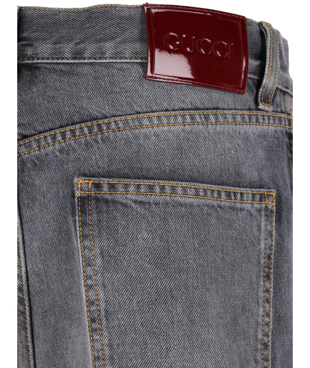 GUCCI Серые хлопковые прямые джинсы, фото 5