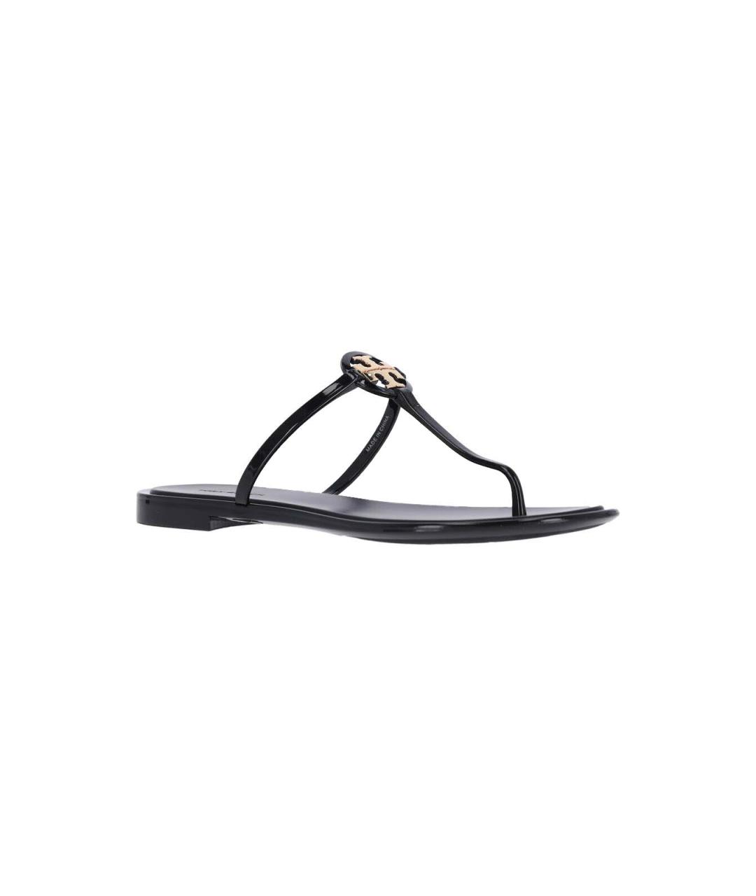 TORY BURCH Черные резиновые шлепанцы, фото 2