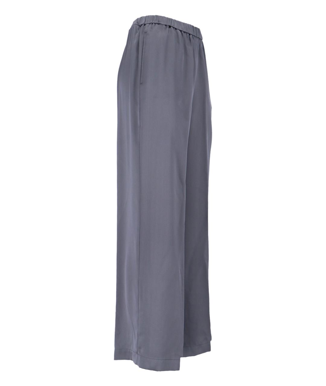 ASPESI Серые шелковые прямые брюки, фото 3