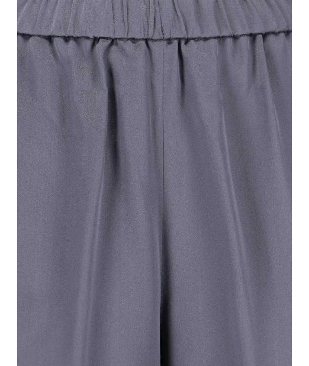 ASPESI Серые шелковые прямые брюки, фото 5