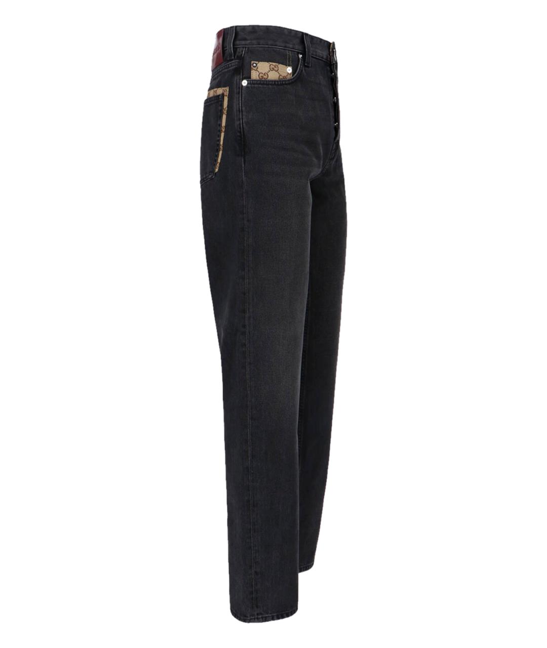 GUCCI Черные хлопковые прямые джинсы, фото 3